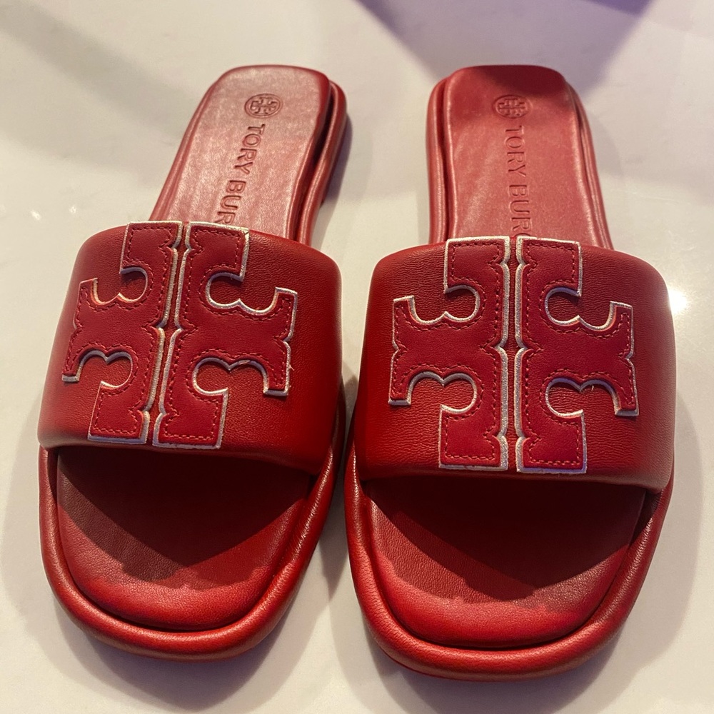 Red Tory Burch Sandal/Slides - These are super comfortable and flattering